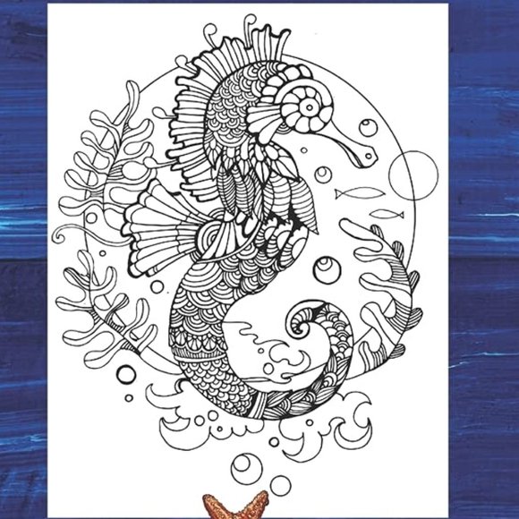 SEA LIFE - Coloring Book for Adults : Marine Life NEW!!! - Picture 4 of 13